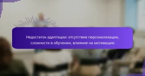 Недостаток адаптации: отсутствие персонализации, сложности в обучении, влияние на мотивацию