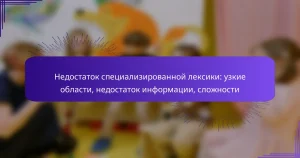 Недостаток специализированной лексики: узкие области, недостаток информации, сложности