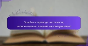 Ошибки в переводе: неточности, недопонимание, влияние на коммуникацию