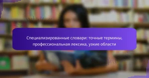 Специализированные словари: точные термины, профессиональная лексика, узкие области