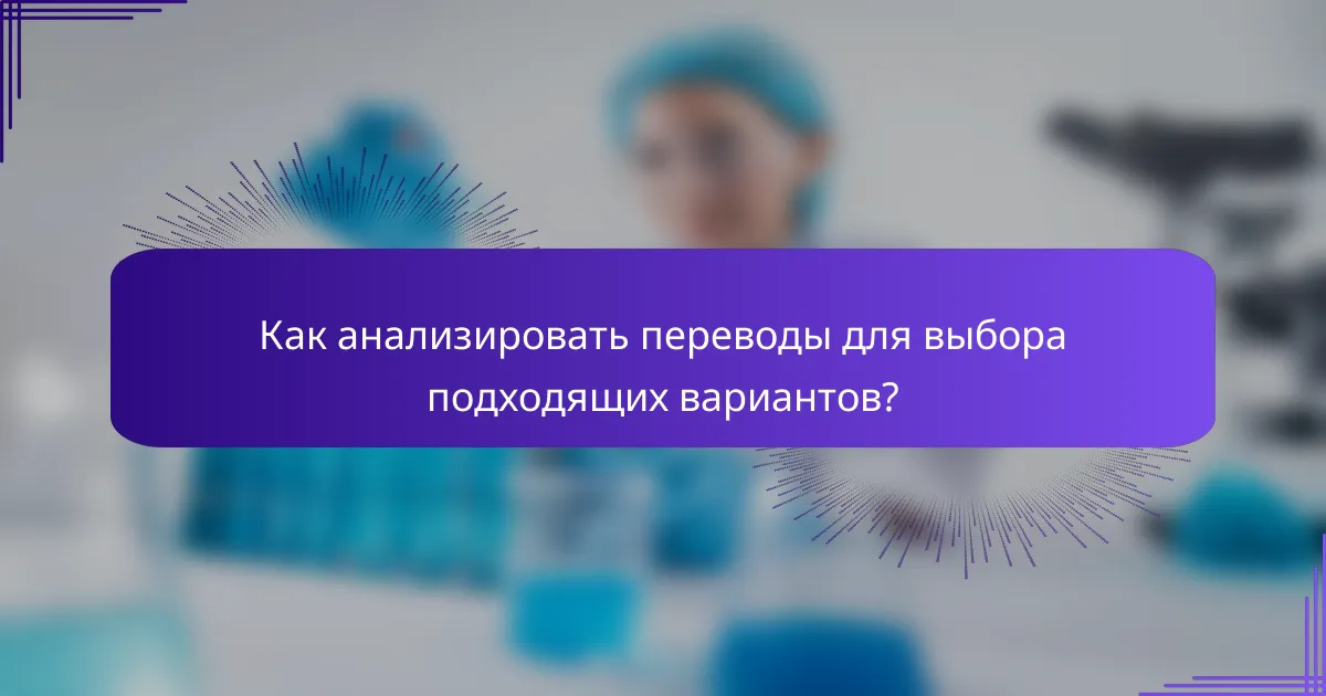 Как анализировать переводы для выбора подходящих вариантов?