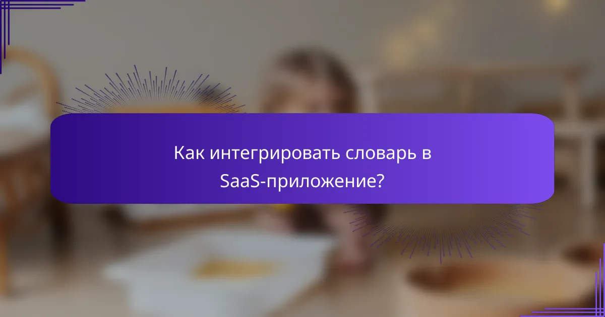Как интегрировать словарь в SaaS-приложение?