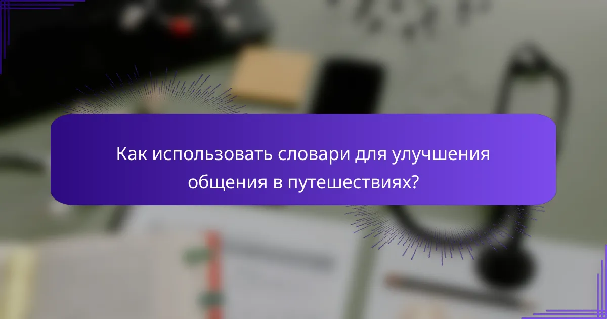 Как использовать словари для улучшения общения в путешествиях?