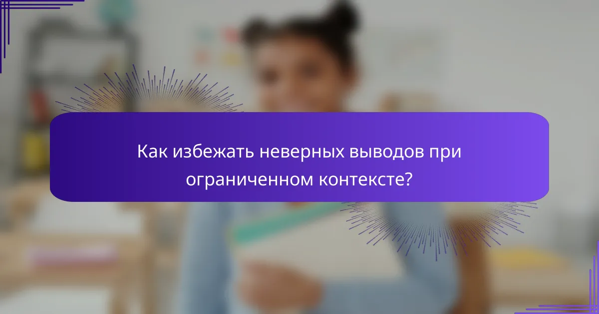 Как избежать неверных выводов при ограниченном контексте?