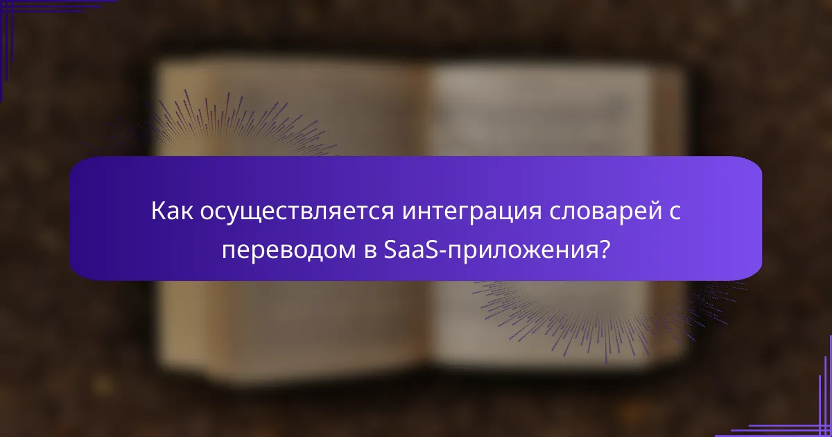Как осуществляется интеграция словарей с переводом в SaaS-приложения?