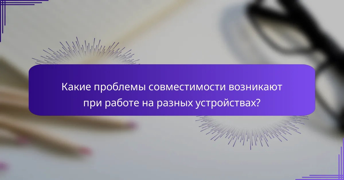 Какие проблемы совместимости возникают при работе на разных устройствах?