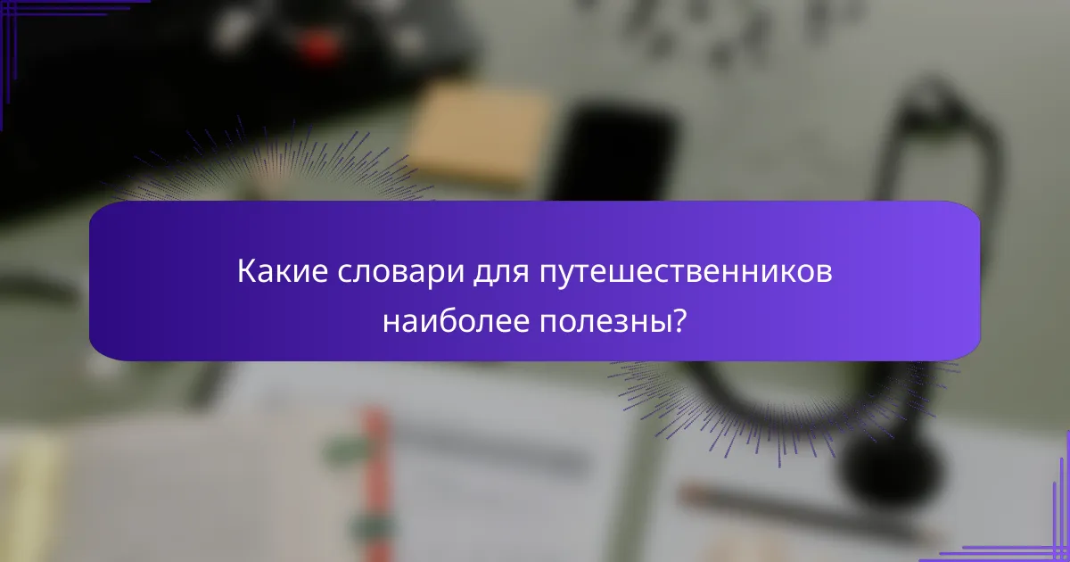 Какие словари для путешественников наиболее полезны?