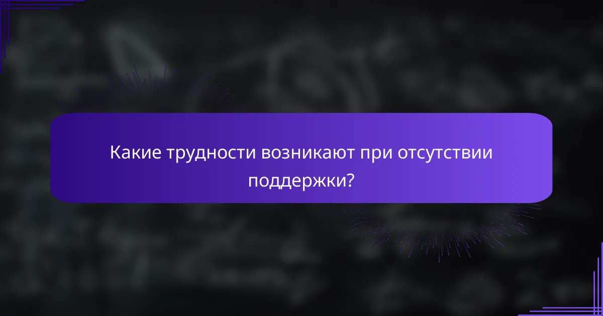 Какие трудности возникают при отсутствии поддержки?